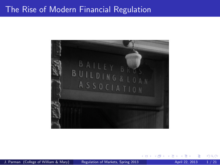 the rise of modern financial regulation