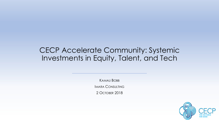 cecp accelerate community systemic investments in equity