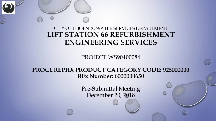 lift station 66 refurbishment engineering services
