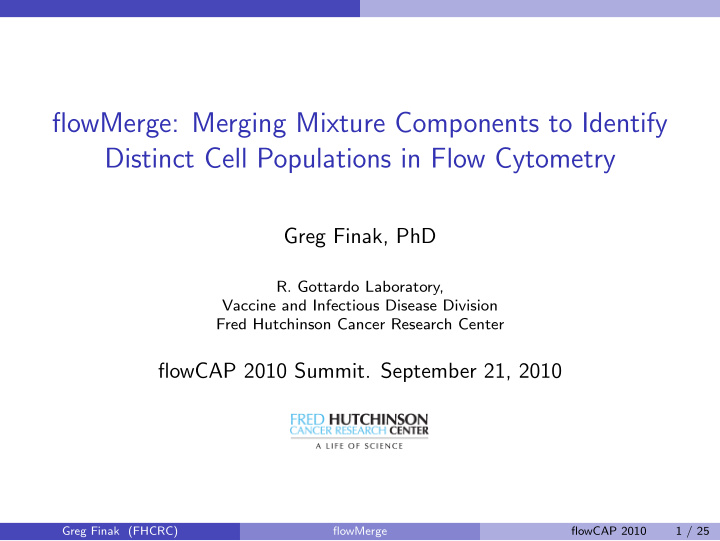 flowmerge merging mixture components to identify distinct