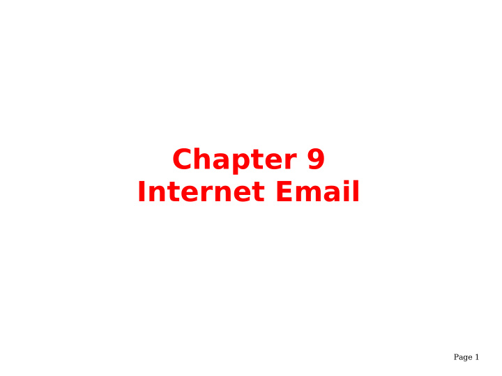 chapter 9 internet email