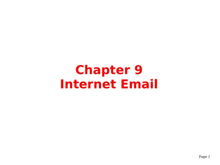 chapter 9 internet email