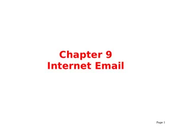 Chapter 9  Internet Email  Page 1  We Shall be Covering ...  Internet email  Using Ximian