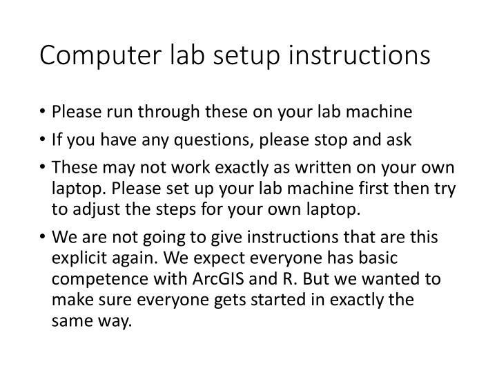 computer lab setup instructions