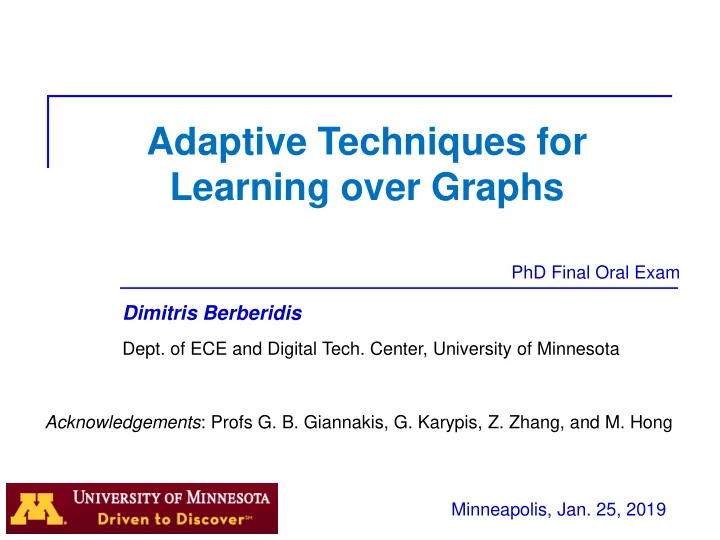 adaptive techniques for
