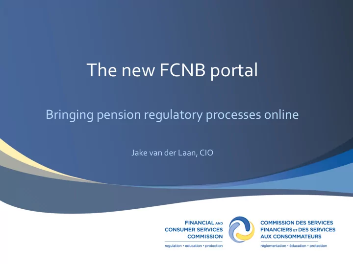 the new fcnb portal