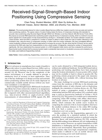 R  can be easily obtained by a WiFi-integrated mobile device, ECENT advances in smartphones have