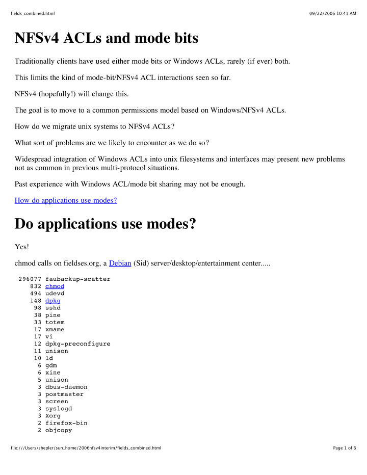 nfsv4 acls and mode bits