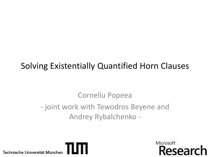 solving existentially quantified horn clauses