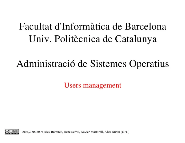 facultat d inform tica de barcelona univ polit cnica de