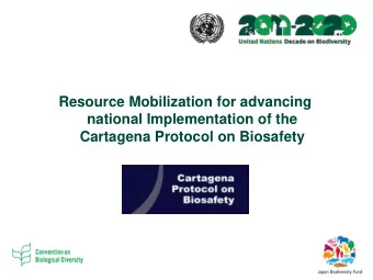 national Implementation of the Cartagena Protocol on Biosafety  Strategic Plan - Assumptions
