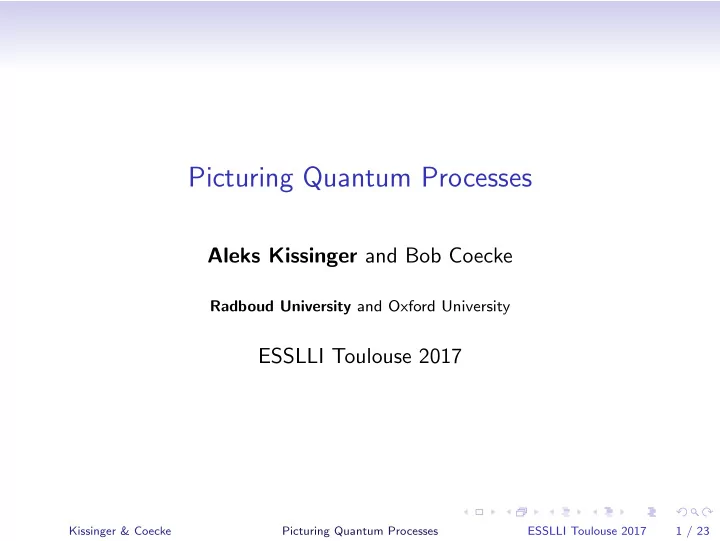 picturing quantum processes