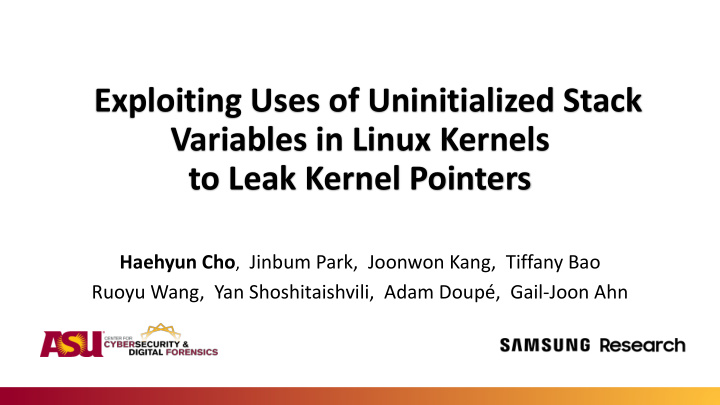 exploiting uses of uninitialized stack variables in linux