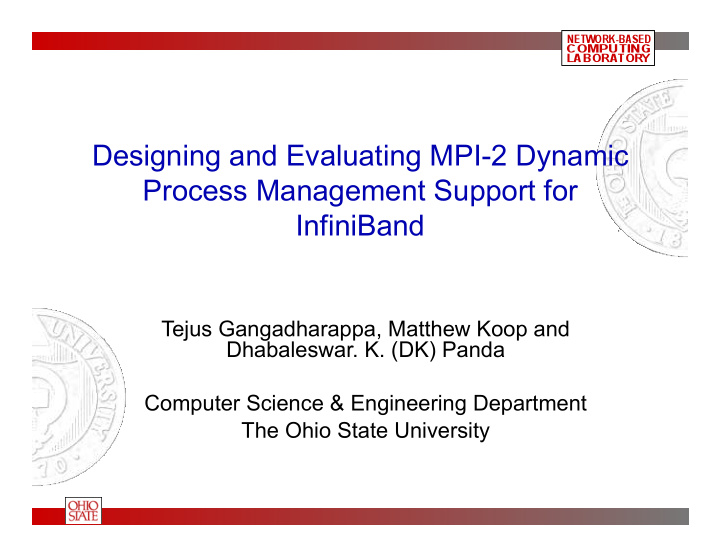 designing and evaluating mpi 2 dynamic process management