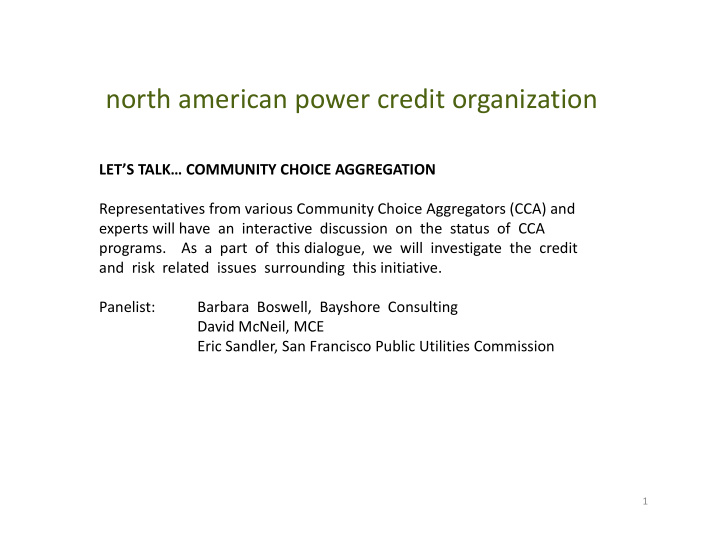 north american power credit organization