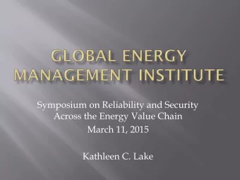 Kathleen C. Lake  Coordination of Scheduling Processes  Gas/Electric Coordination Conferences