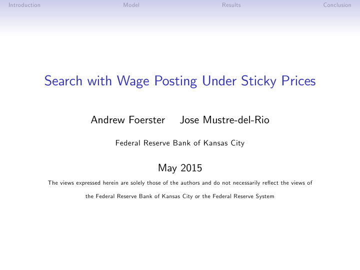 search with wage posting under sticky prices