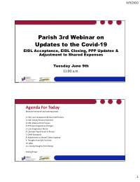 parish 3rd webinar on updates to the covid 19
