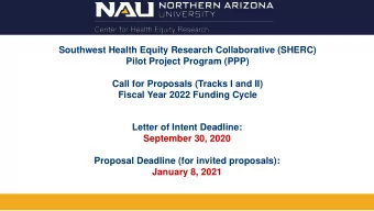CALL FOR PILOT PROPOSALS (TRACKS I AND II)  CALL FOR PILOT PROPOSALS (TRACKS I AND II)  Letter of