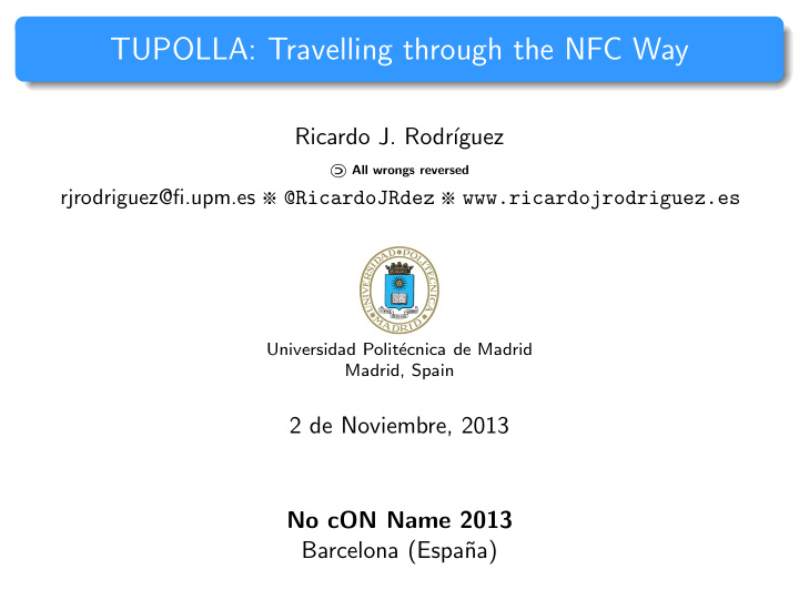 tupolla travelling through the nfc way