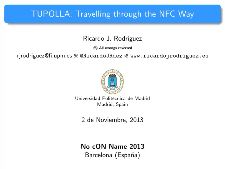 tupolla travelling through the nfc way