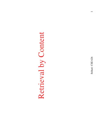 Retrieval by Content  Srihari: CSE 626  Database Retrieval    In a Database Context   Query