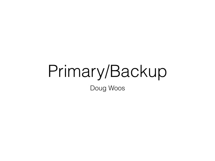 primary backup