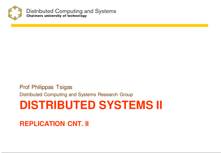 distributed systems ii