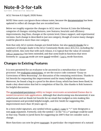 Note-8-3-for-talk  Note-8-3-for-talk  Current Interactive Session  ACL2 Version 8.3 (April, 2020)