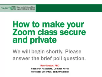 Ho  How t  to m  mak  ake your  ur  Zoo  oom  m cl  class s  secur  cure  and p  d pri  rivate  We