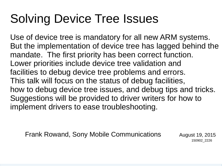 solving device tree issues