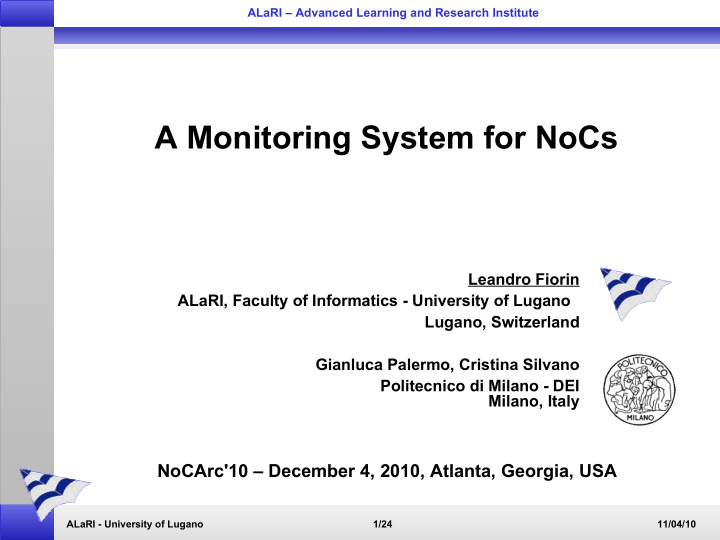 a monitoring system for nocs