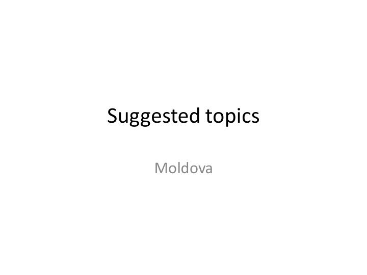 suggested topics