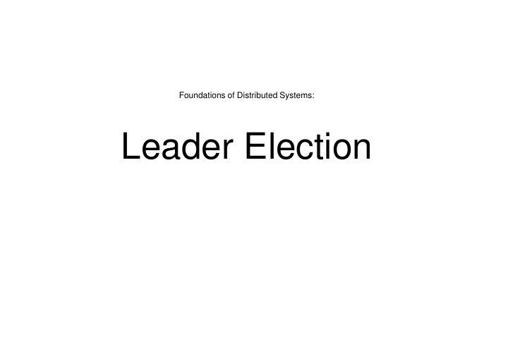 leader election