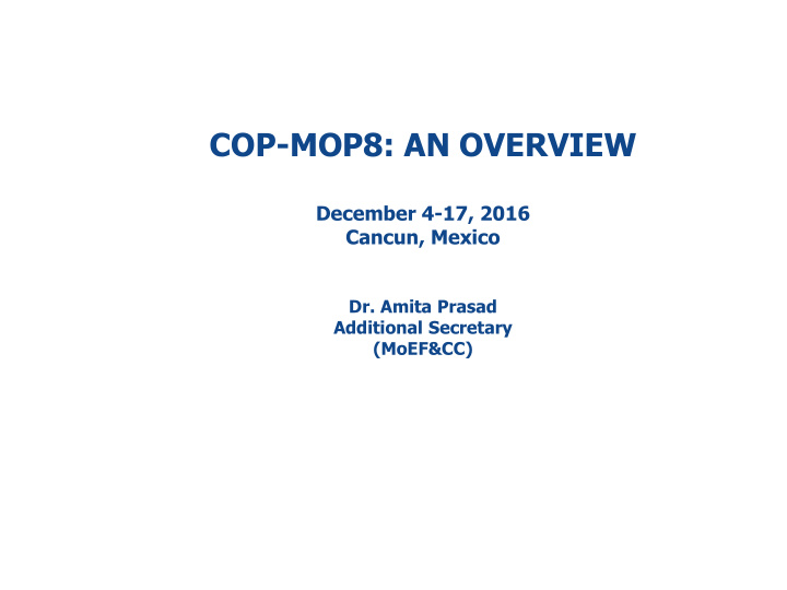 cop mop8 an overview