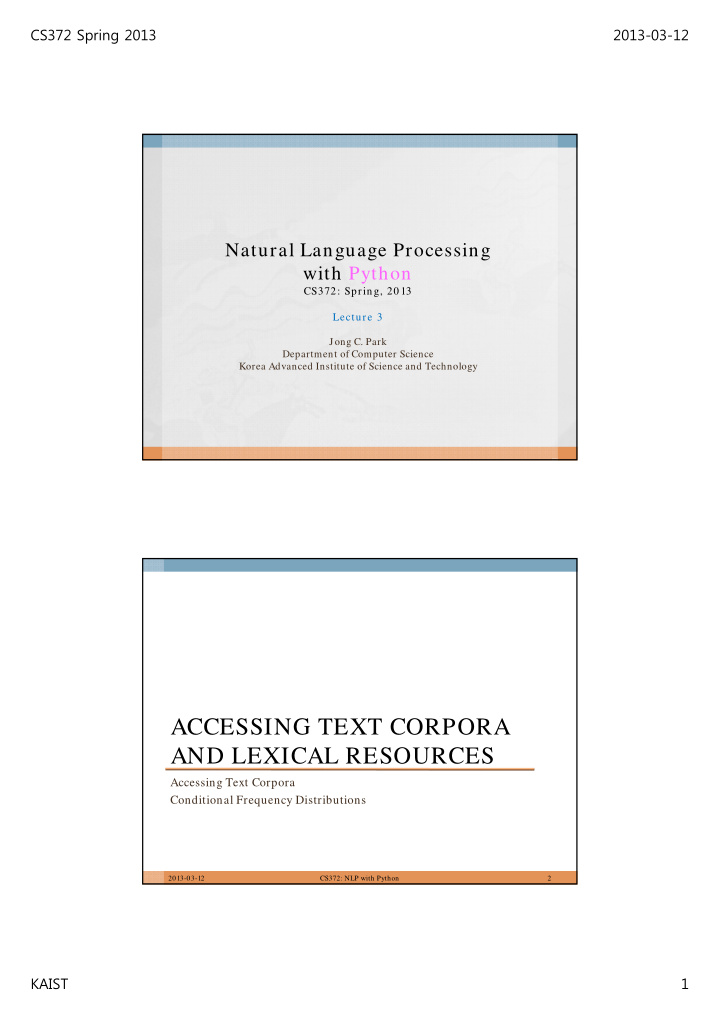 accessing text corpora and lexical resources