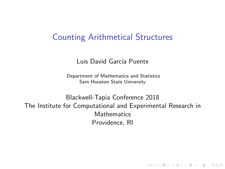 counting arithmetical structures