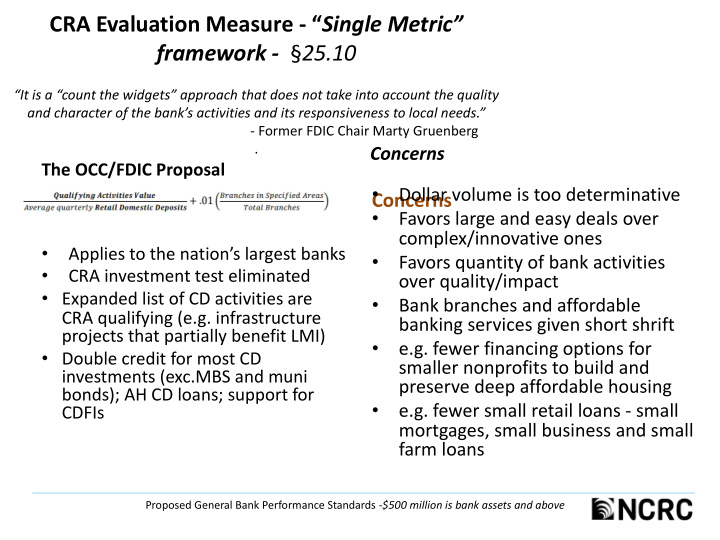 cra evaluation measure single metric framework 25 10