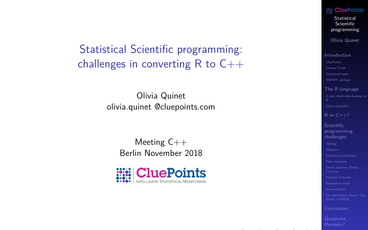 statistical scientific programming