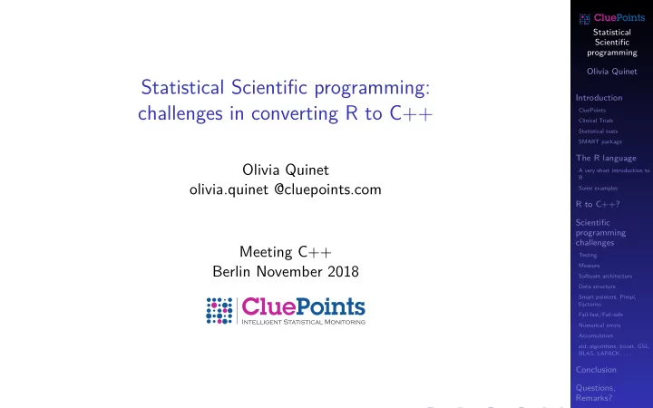 statistical scientific programming