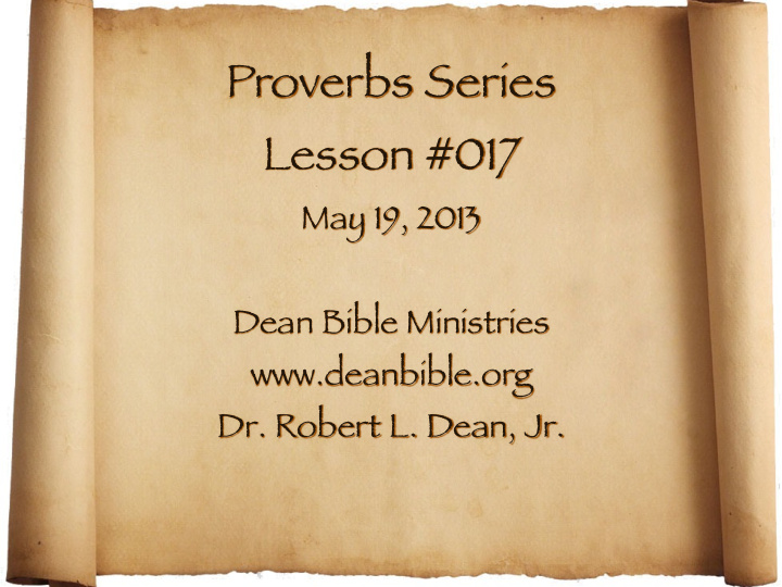proverbs series lesson 017
