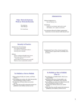 1  Some Old Examples  Some Recent Examples  Western Digital  House Keys  Compromise went