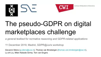 The pseudo-GDPR on digital  marketplaces challenge  a general testbed for normative reasoning and
