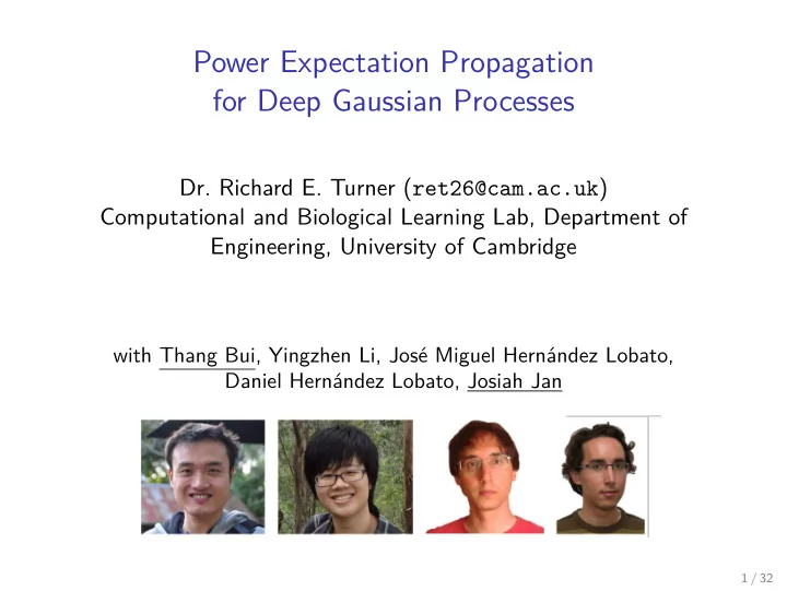 power expectation propagation for deep gaussian processes