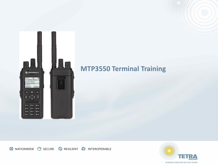 mtp3550 terminal training power on off powering on press