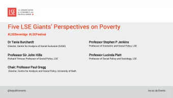 Five LSE Giants Perspectives on Poverty  #LSEBe  Beveri  veridge  #LSEF  EFestival  al  Dr Tani