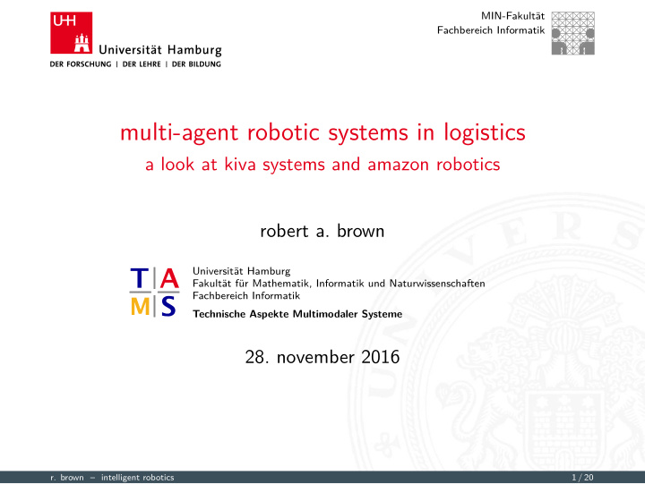 multi agent robotic systems in logistics