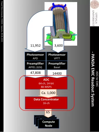- PANDA EMC Readout System  Photosensor  Photosensor  APD  VPTT  Preamplifier  Preamplifier  APFEL