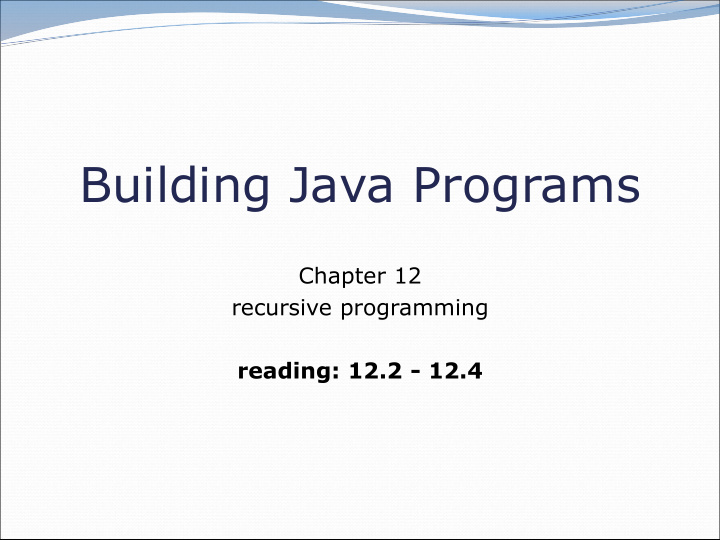 building java programs