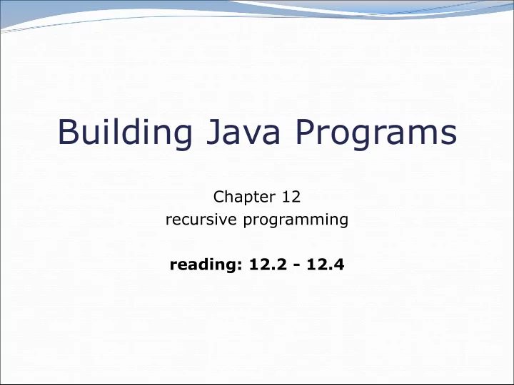 building java programs